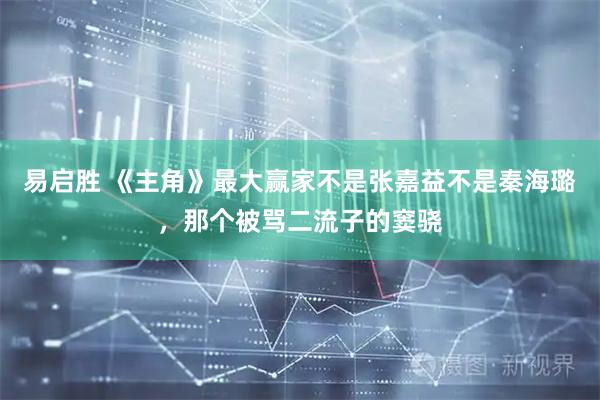 易启胜 《主角》最大赢家不是张嘉益不是秦海璐，那个被骂二流子的窦骁